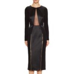 Gabriela Cadena Silk Zipped Sheath Dress